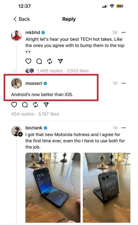 مدیر عامل اینستاگرام: اندروید از iOS بهتر است