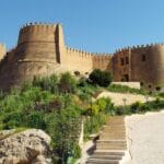 This picture is about Falak-ol-Aflak Castle. that in a news titled "Flak Ala Flak, a magnificent castle that gives a sense of power!" It is located on the irotime.com website