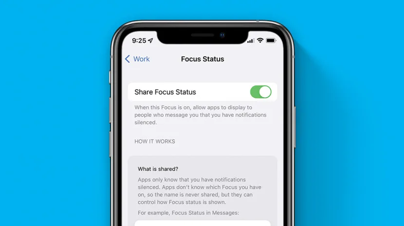 What is "Focus Sharing Status" on iPhone?