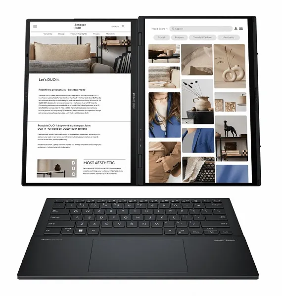 ایسوس از لپ تاپ دو نمایشگره Zenbook Duo (2024) رونمایی کرد