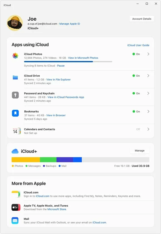 اپ iCloud در ویندوز بازطراحی شد