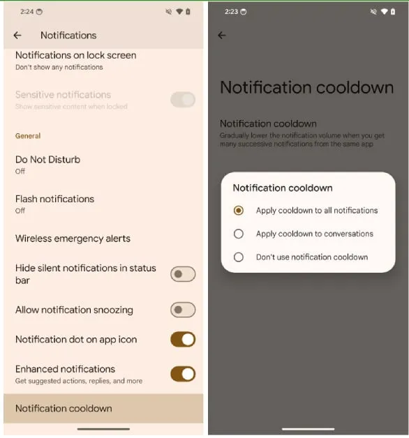 قابلیت Notification Cooldown اندروید 15 کاربردی است