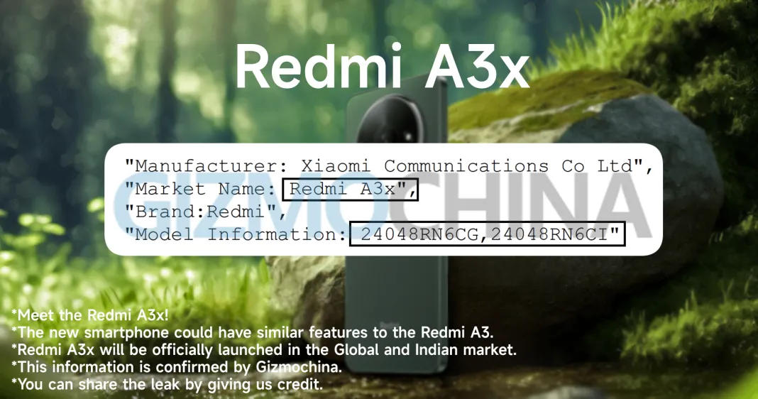 گوشی جدیدی از سری Redmi A3x در راه است