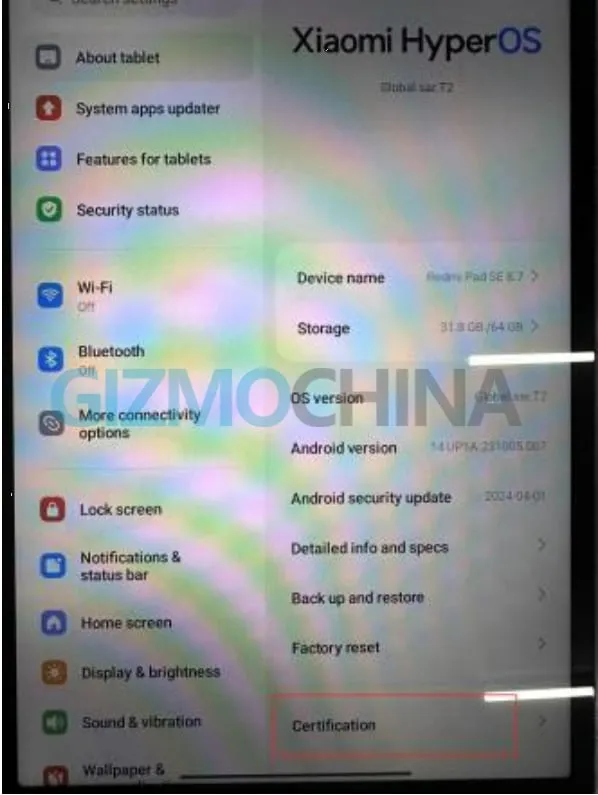 تصویر واقعی تبلت Redmi Pad SE 8.7 4G لو رفت