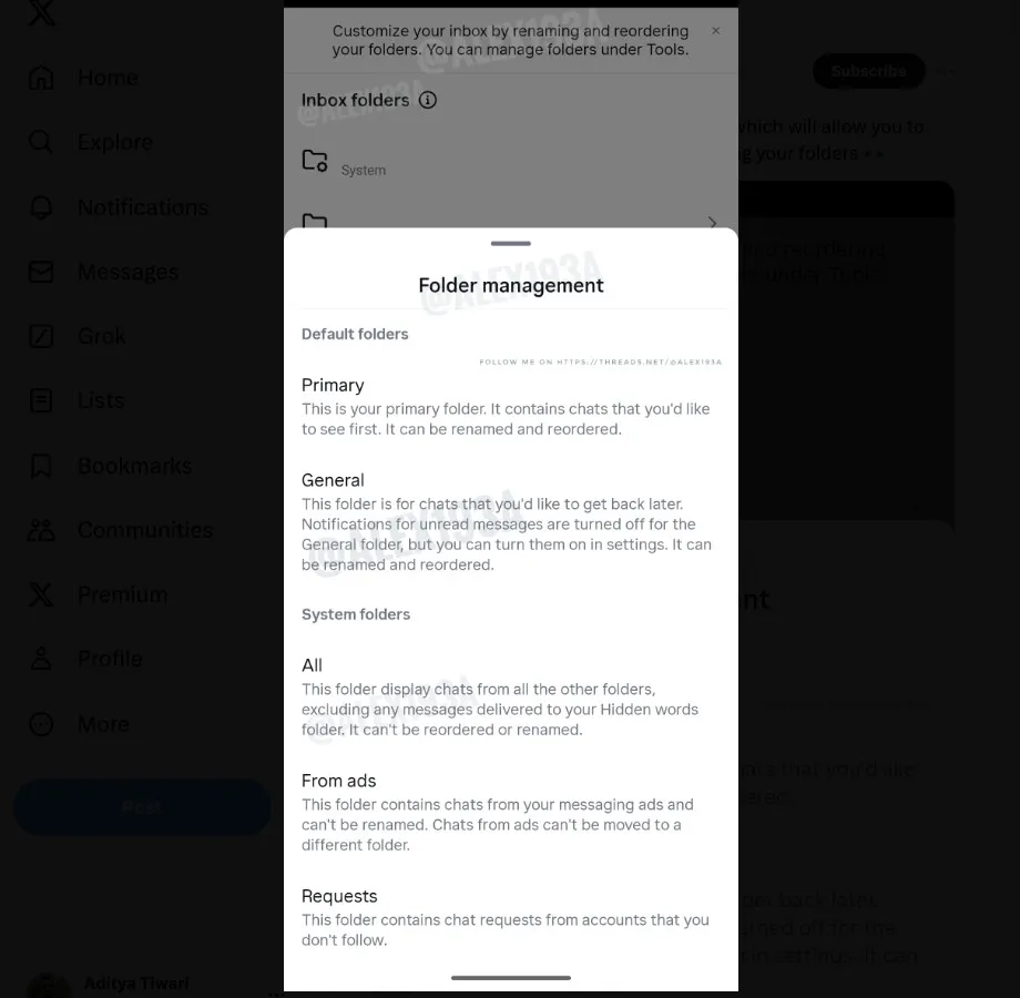اینستاگرام روی یک ویژگی مدیریت فولدر در دایرکت کار می کند