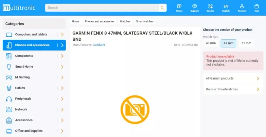 اطلاعاتی از ساعت گارمین Fenix 8 منتشر شد 