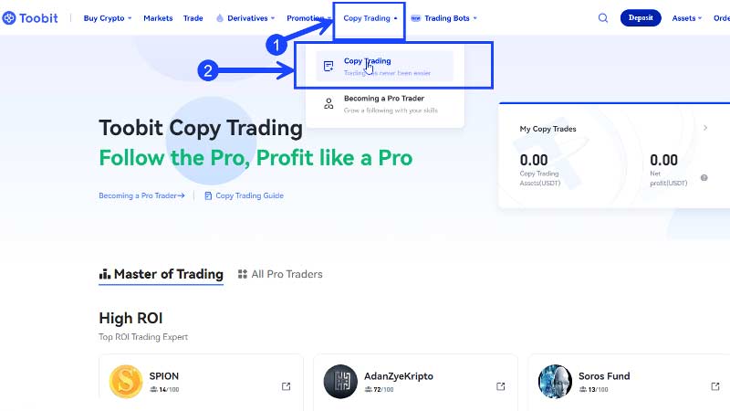 آموزش کپی ترید در صرافی توبیت
