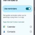 Digital Wellbeing screen time reminders