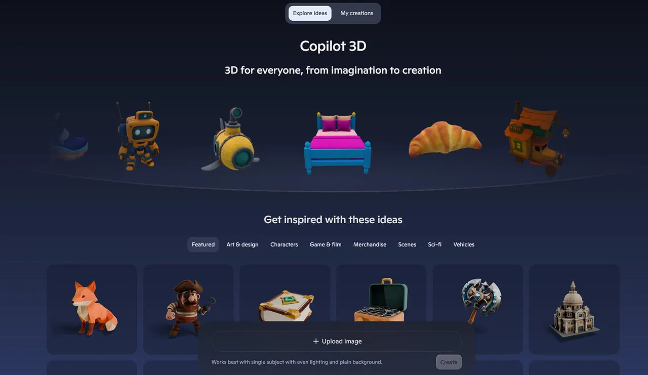 Copilot 3D Image Generator