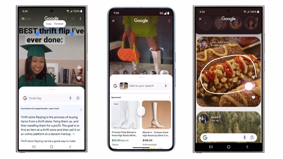 قابلیت ترجمه زنده برای Circle To Search