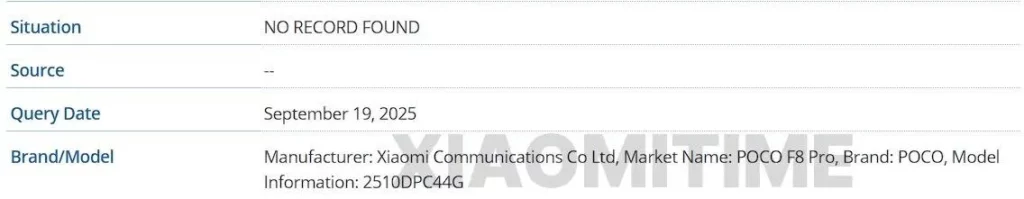 Poco F8 Pro Shows Up In Gsma Database