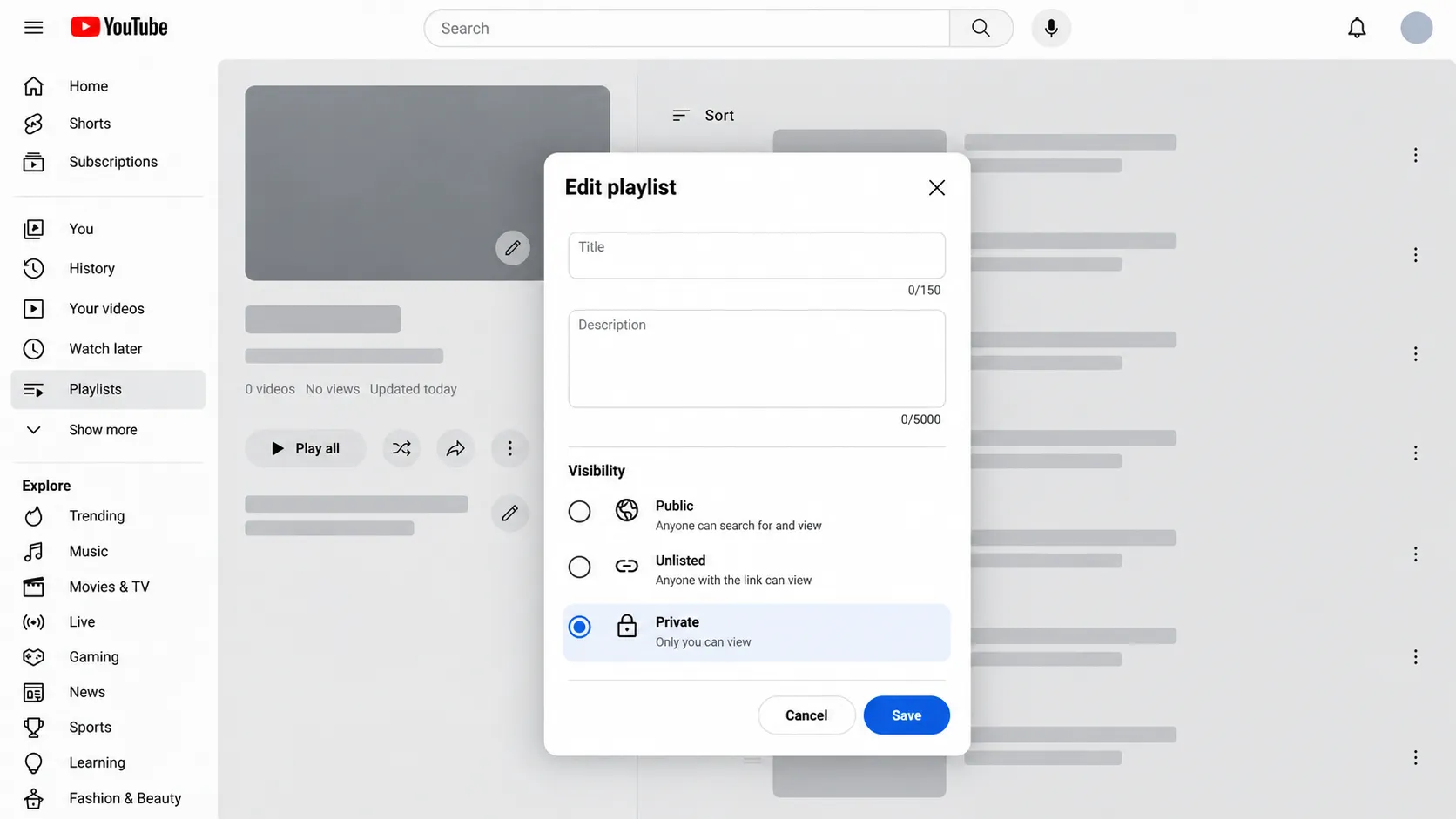 06 Playlist Visibility